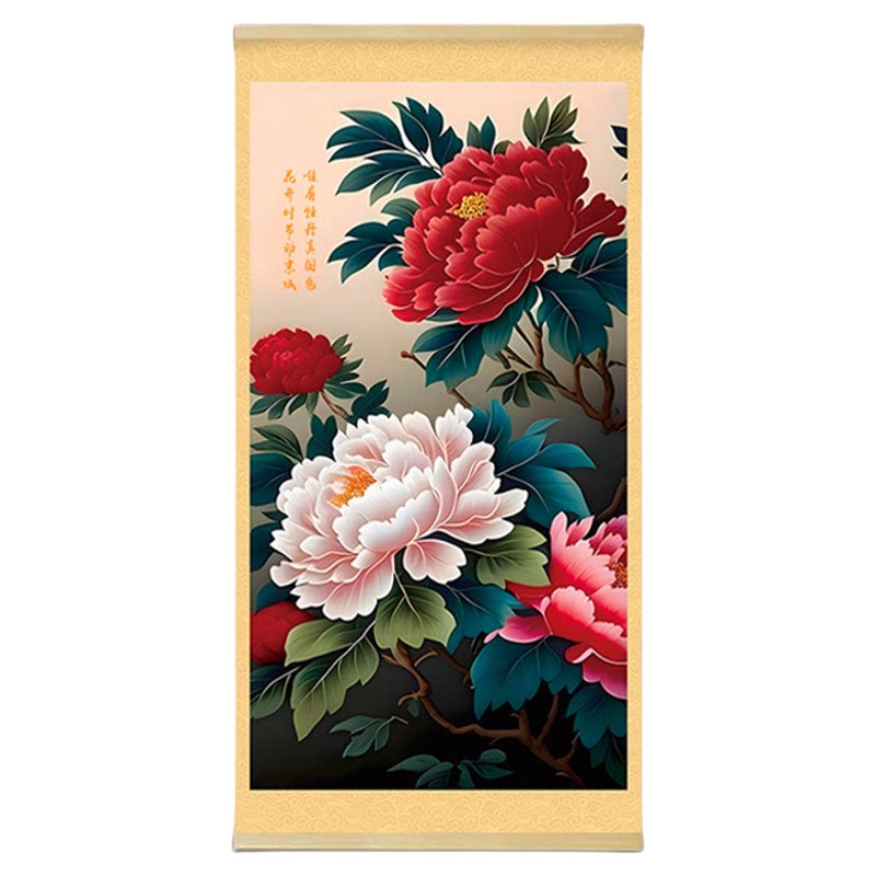 【富贵牡丹】实木挂画牡丹图挂画
