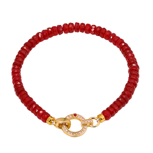若华珠宝丹恒=鸽血红宝石手链女18K金串珠手串彩宝红绳手饰定制