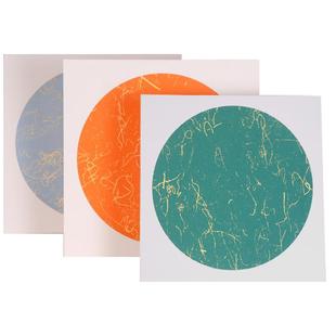 蜡染宣纸卡纸加厚国画卡纸彩色书法创作纸空白软卡圆形镜片写毛笔字作品纸儿童水彩画生宣国画纸半生半熟宣纸