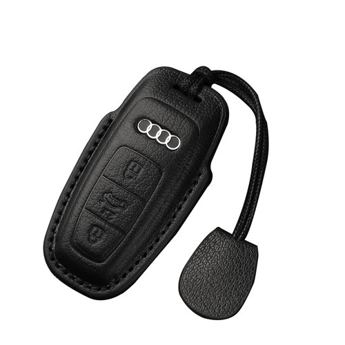 适用奥迪A6L山羊皮钥匙套A7L真皮全包A3壳Q4扣Q5 Q6 e-tron