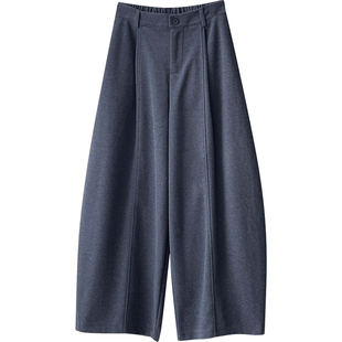 日韩系老钱风羊绒毛呢料气球山本阔腿裤女秋冬松弛感慵懒休闲裤子