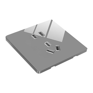 家用钢化玻璃开关插座面板暗装86型墙壁超薄灰色单开双控一开五孔