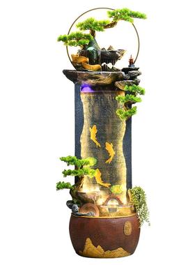 落地假山流水喷泉摆件办公室客厅循环水招财风水轮开业礼物装饰品