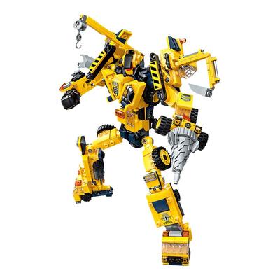 启蒙积木玩具变形机器人