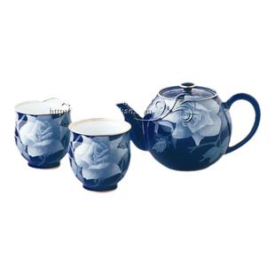 日本原装进口正品香兰社有田烧玫瑰陶瓷茶具套装1茶壶2杯结婚礼品