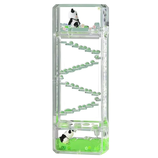 熊猫油滴情绪稳定治愈小摆件创意办公桌面工位解压神器沙漏计时器