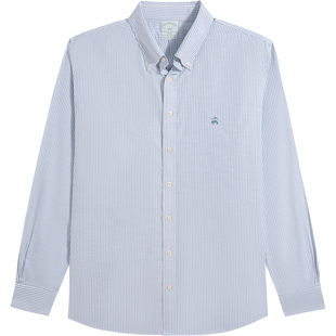 [易打理]Brooks Brothers/布克兄弟男士25秋冬新品条纹牛津纺衬衫