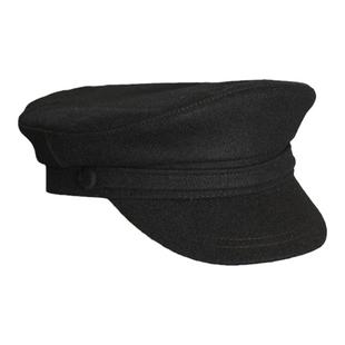 学生帽海员帽复古平顶帽韩版潮休闲羊毛呢水手帽男女春秋网红帽