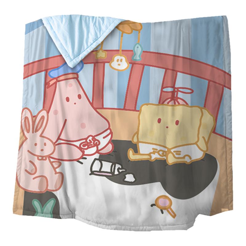 卡通海绵宝宝夏日全棉夏被可水洗