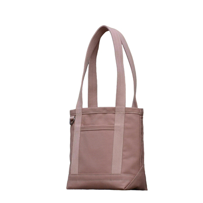 硬挺薄帆布托特包藕粉白线uivy