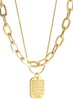 钛钢欧美个性粗链条方牌设计感