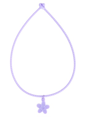 TWENTYONEAUGUST原创设计笑脸紫色小花项链锁骨链多巴胺配饰项链