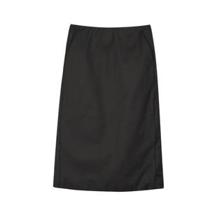 LESS冬季羽绒中长款半身裙女通勤纯色简约西装直筒半裙2OAD10700