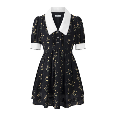 2025年夏季新品女士泡泡袖连衣裙