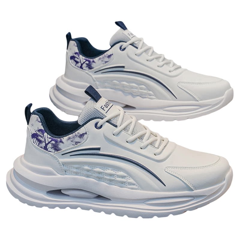 2026新款减震跑步男鞋透气小白鞋厚底增高软底百搭男士运动休闲鞋