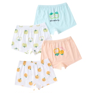 【纯棉】嘟嘟家女童内裤儿童春季100全棉a类平角短裤宝宝不夹屁屁