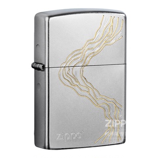 zippo打火机正品川流不息雕刻官方旗舰防风煤油机送男朋友礼物