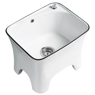 轻奢大号洗拖布池家用墩布池阳台落地式陶瓷高脚拖把池卫生间地盆