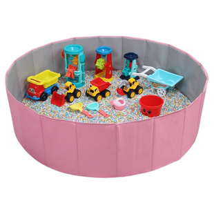 儿童决明子玩具沙宝宝玩沙挖沙子玩具沙池套装五彩石沙漏室内围栏