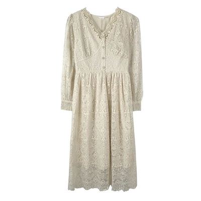 经典款蕾丝连衣裙法式长裙