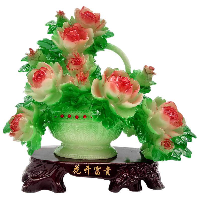 花开富贵乔迁摆件客厅酒柜装饰品