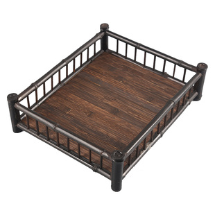 全竹制紫竹杯架干泡台茶盘茶棚杯托功夫茶具竹排茶垫奉茶盘茶杯架