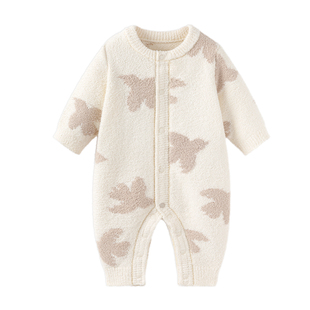【清仓】babylove婴儿连体衣秋冬季家居服半边绒柔软宝宝保暖睡衣