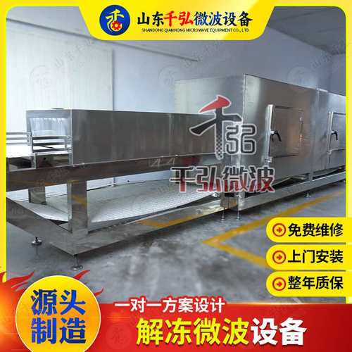 隧道式肉制品解冻机厂家 牛排羊肉猪肉超低温隧道式微波解冻设备
