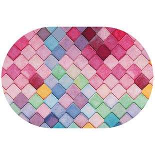 花砖浴室地垫软硅藻泥吸水卫生间厕所防滑脚垫门垫台面沥水垫定制