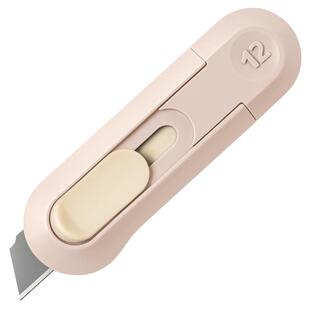 得力美工刀小型快递刀高颜值自动小刀学生开箱拆快递专用神器安全手帐刻刀笔刀壁纸刀裁纸刀迷你拆包裹专用刀