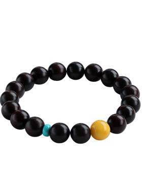 印度小叶紫檀手链女蜜蜡绿松石