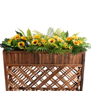 户外花箱仿真花摆设假花隔断花槽装饰花室内高级仿生绿植造景组合