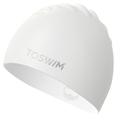 toswim泳帽男女士硅胶黑白纯色