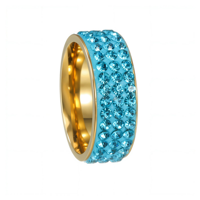 高档镶钻欧美流行钛钢饰品满钻戒