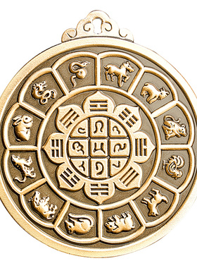 福图塔《九宫八卦》铜牌挂饰