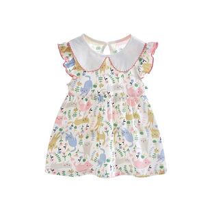 贝肽斯婴儿裙子宝宝夏季新款女宝连衣裙女童纯棉婴幼儿公主裙S
