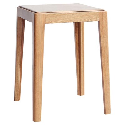 西物实木橡木可堆叠方凳