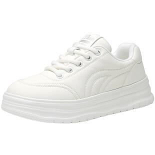 大东面包鞋女鞋2026春季新款休闲中跟平底小白鞋圆头厚底板鞋0307