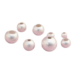 按个S925纯银古法银珠磨砂哑光珠子3-8mmDIY隔珠散珠DIY手串水晶