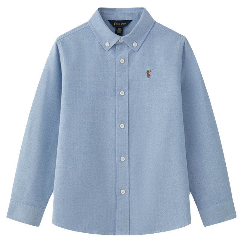 Polo walk童装 男童长袖衬衫2025春秋季新款儿童纯棉牛津纺衬衣
