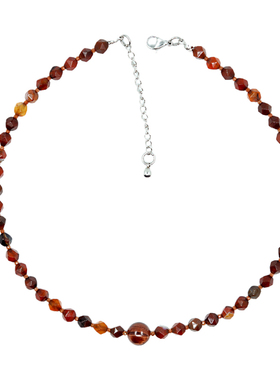 原创手作天然虎睛石火星项链