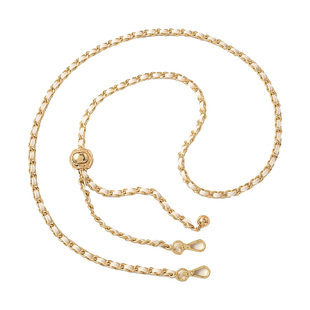 适用Chanel香奈儿圣诞节白色毛绒圆饼化妆包链条改造链子肩带配件