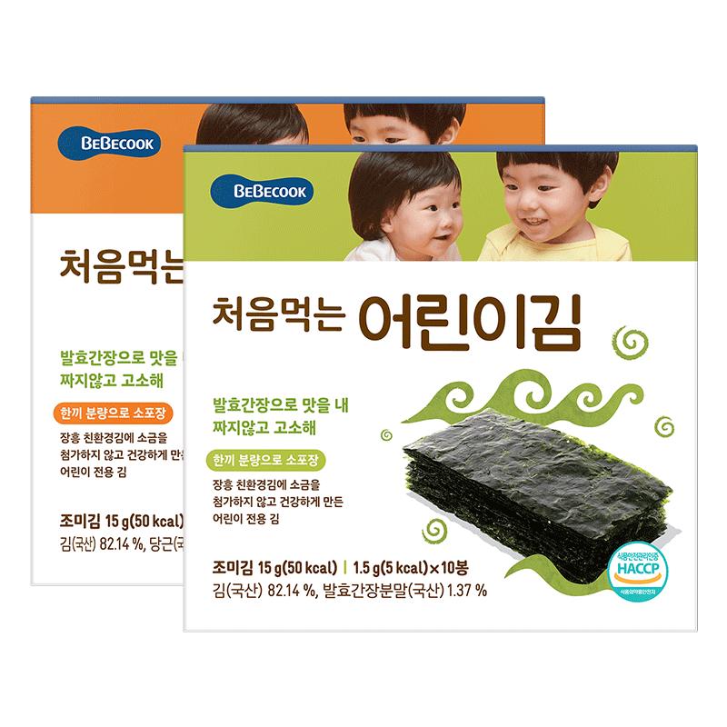 bebecook韩国无酸海苔片头水紫菜