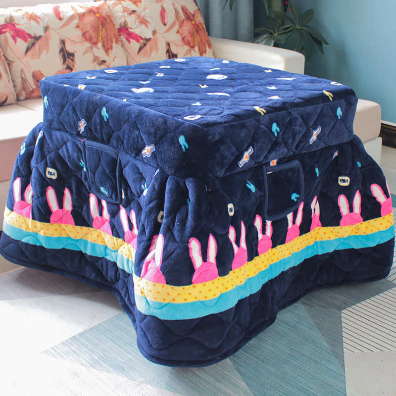 冬季烤火被家用加厚桌子罩套正方形桌罩桌布电暖炉双面茶几烤火罩