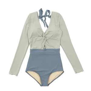 温泉撞色甜美遮肚显瘦轻奢泳衣