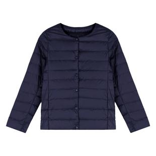 冬季羽绒服女款2025年新款爆款女装无领鸭绒内胆轻薄短款女士外套