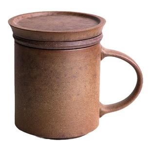 陶作坊不二堂T-MUG同心杯老岩泥岩矿泡茶杯手冲咖啡杯 带盖内胆