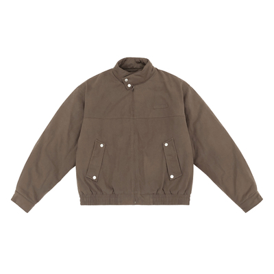 复古立领短款夹克棉服男生2025新款冬季宽松工装美式外套加厚棉袄