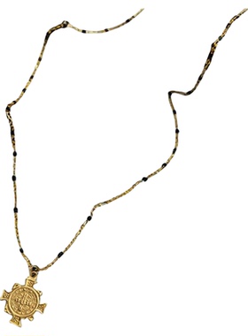 复古宫廷风方形十字架吊坠项链女士锁骨链轻奢高级感北欧ins