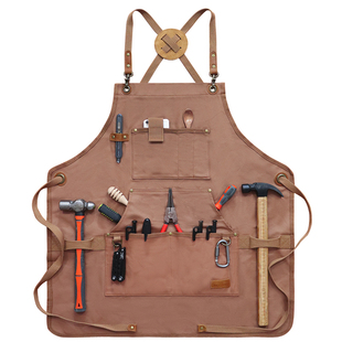 法式复古围裙定制logo印字大口袋木工机械维修男士工作服防水防油